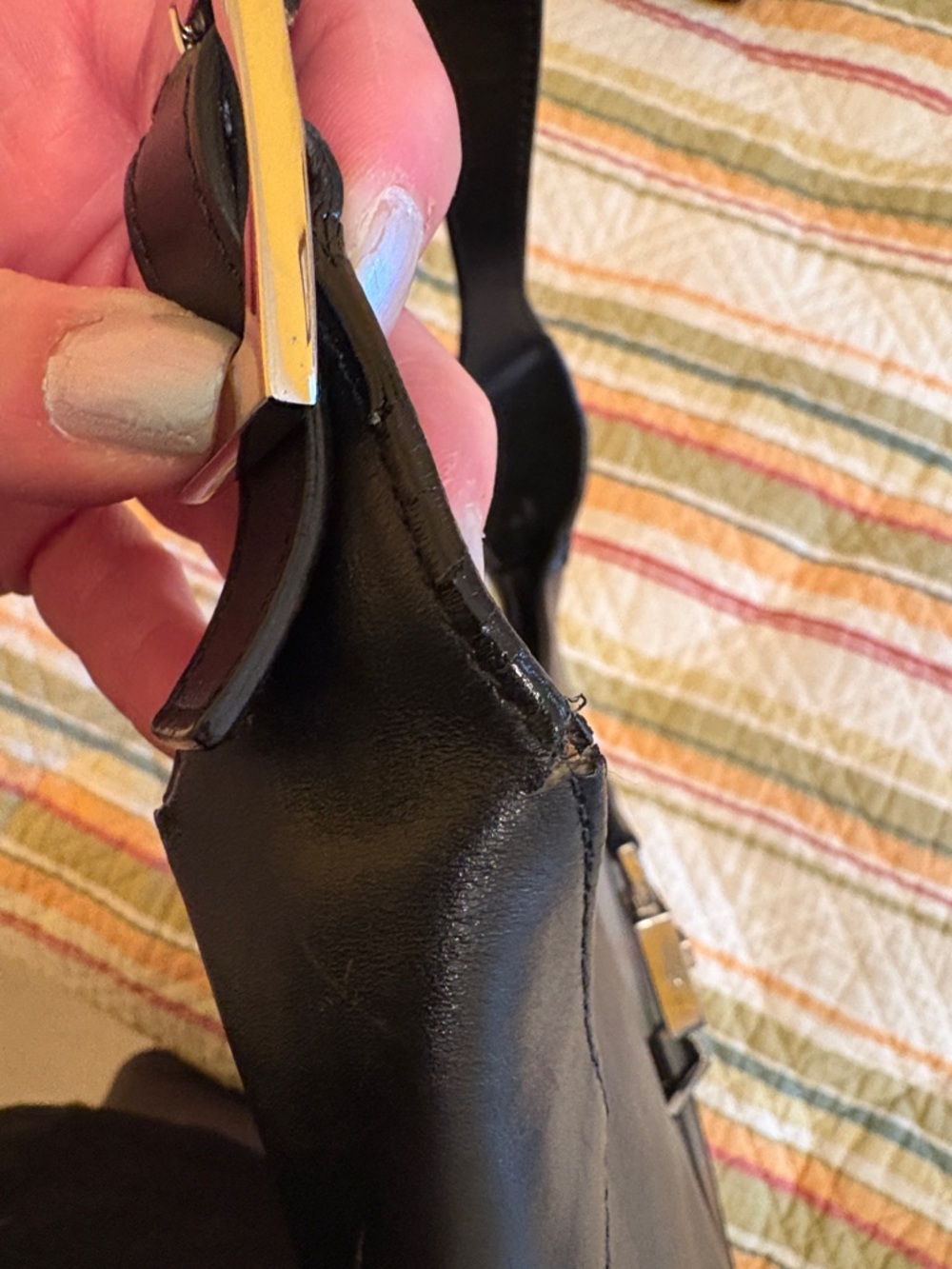 Vintage Gucci Jackie Black Leather with Silver Hardware - as is - repaired - Picture 13 of 13